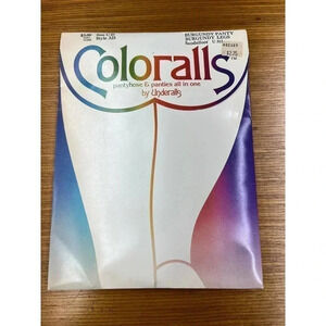 Vintage 1983 Coloralls Sandalfoot Pantyhose BURGANDY RED Size C-D NEW UNOPENED
